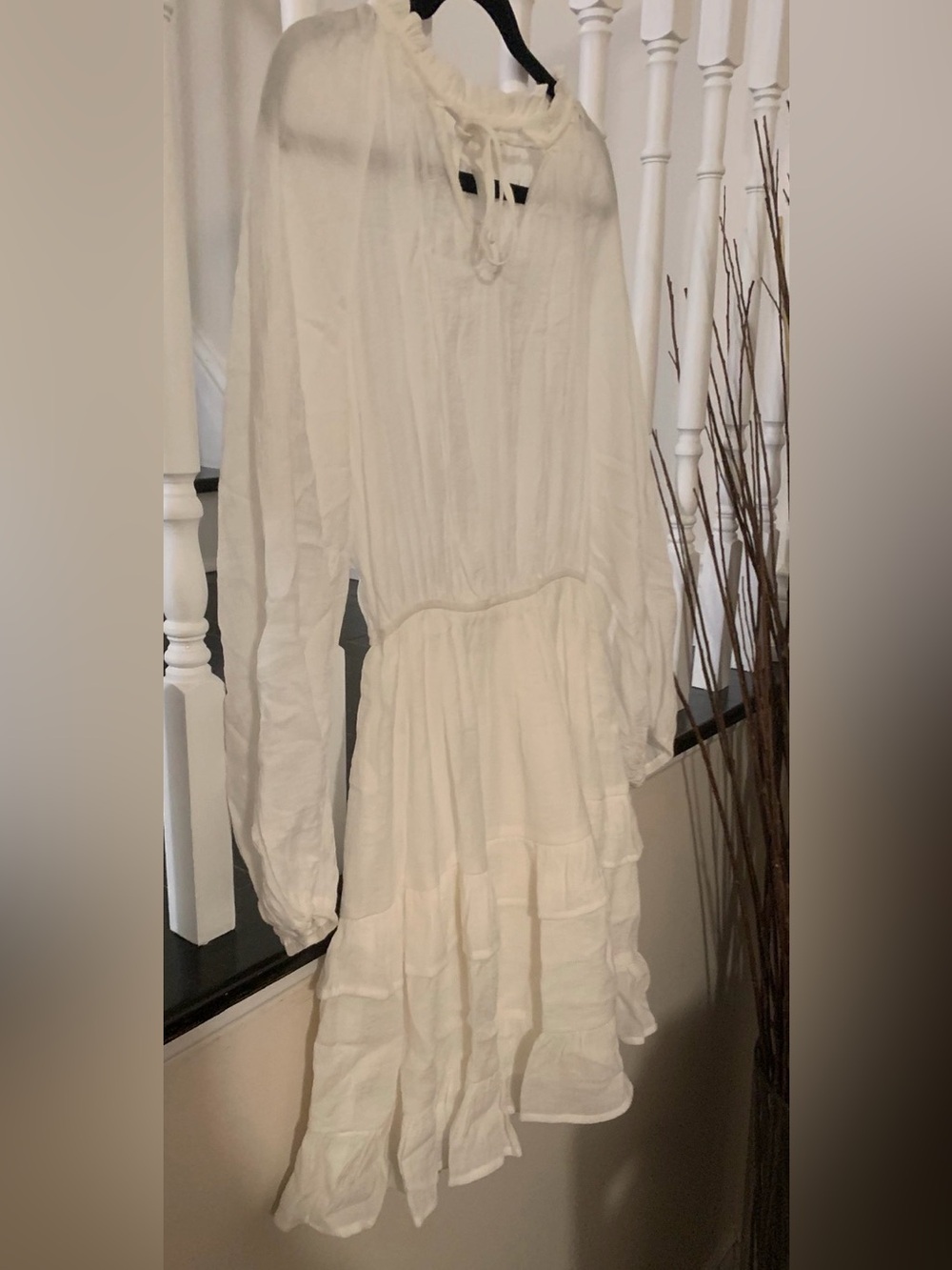 ILLA ILLA White Long-Sleeve Tiered Dress